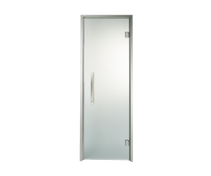 Дверь стеклянная — сатин, серебристый профиль, 7х19 (680*1890)